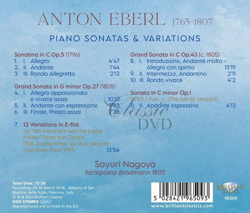 Eberl: Piano Sonatas & Variations. Sayuri Nagoya (CD)