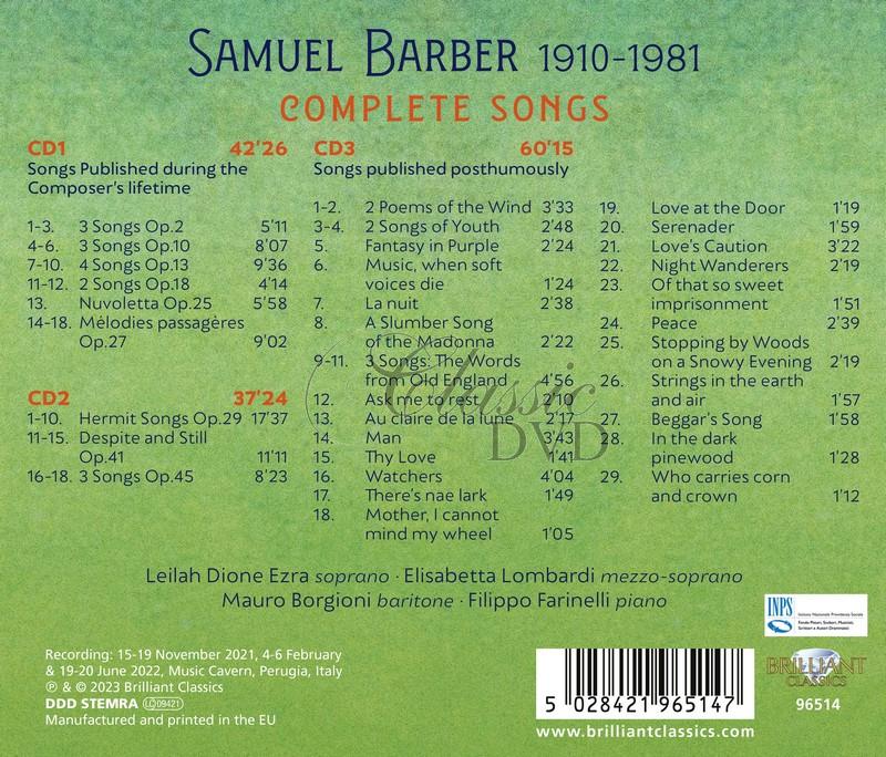 Barber: Complete Songs (3CD)