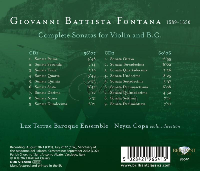 Goivanni Battista Fontana: Complete Sonatas for Violin and B.C. (2CD)