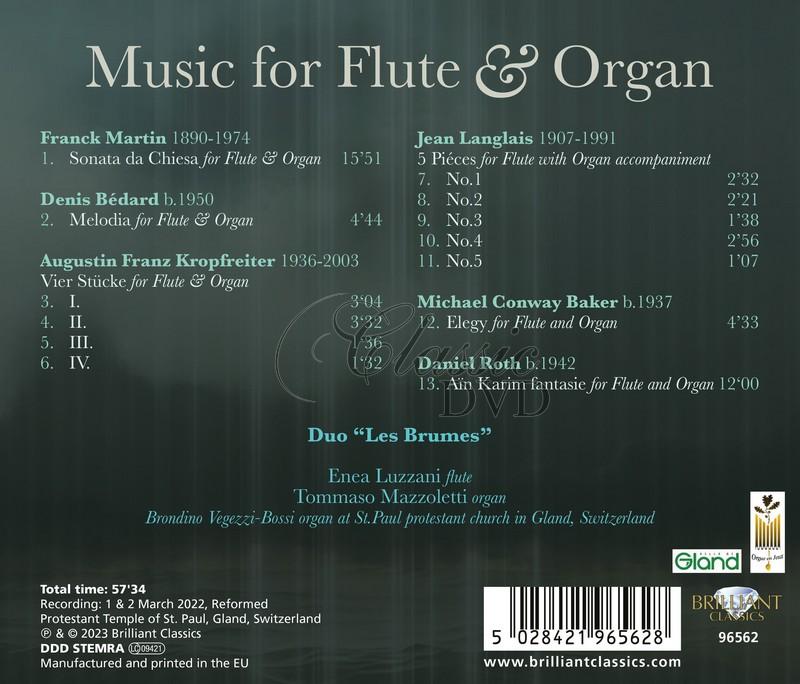 Music for Flute & Organ, Martin, Bédard, Kropfreiter, Langlais, Baker, Roth (CD)