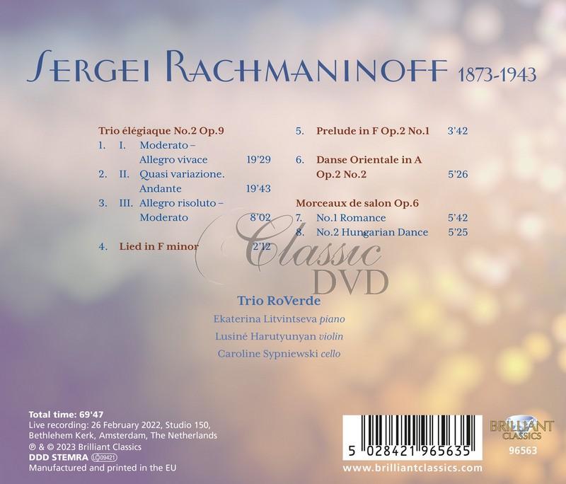 Rachmaninov / Rachmaninoff: Trio Élégiaque No.2 Op.9 (CD)