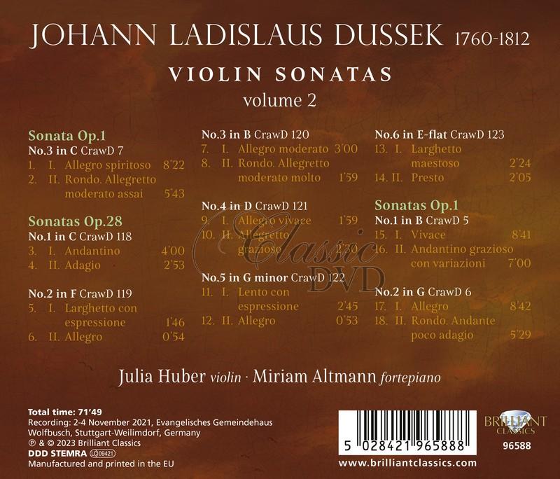 Dussek: Violin Sonatas, volume 2 (CD)