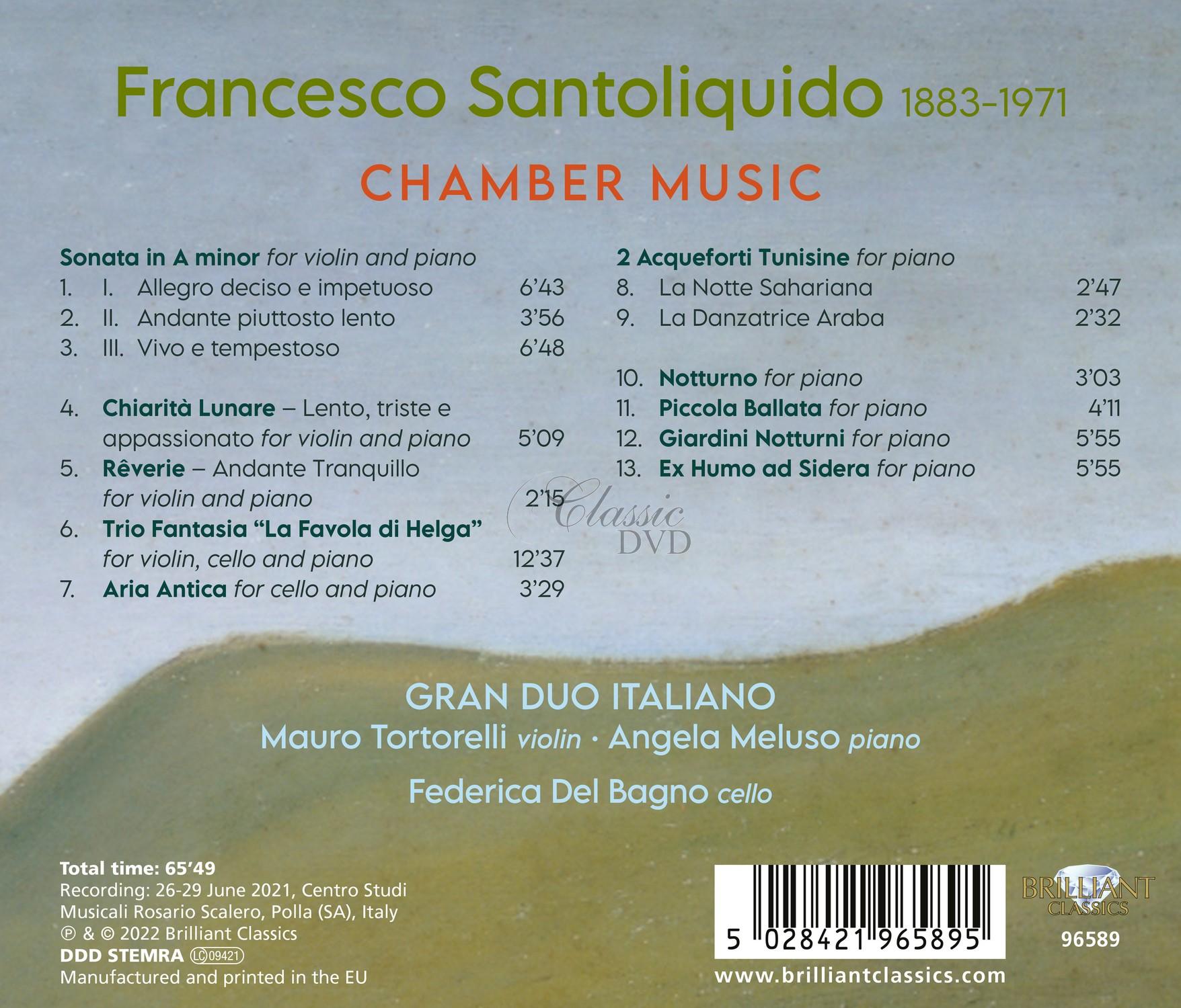 Santoliquido: Chamber Music  (CD)