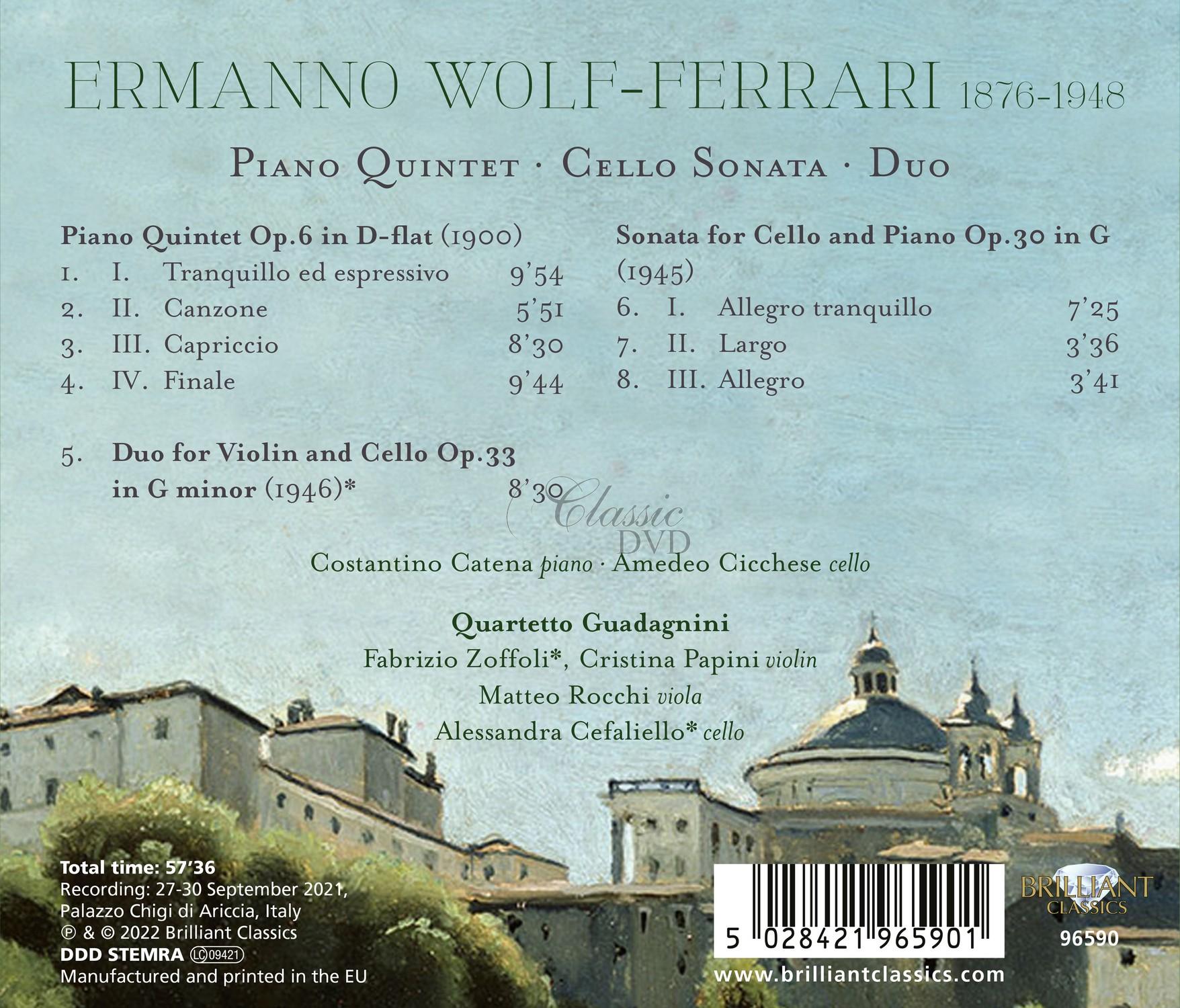 Wolf-Ferrari: Quartet Op.6, Sonata Op.30, Duo Op.33 (CD)