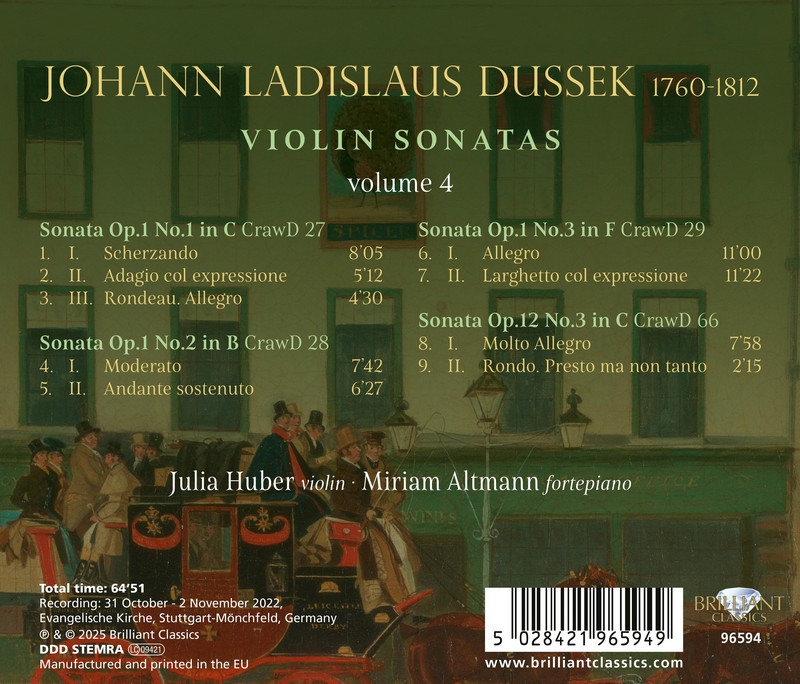 Dussek: Violin Sonatas, Volume 4 (CD)