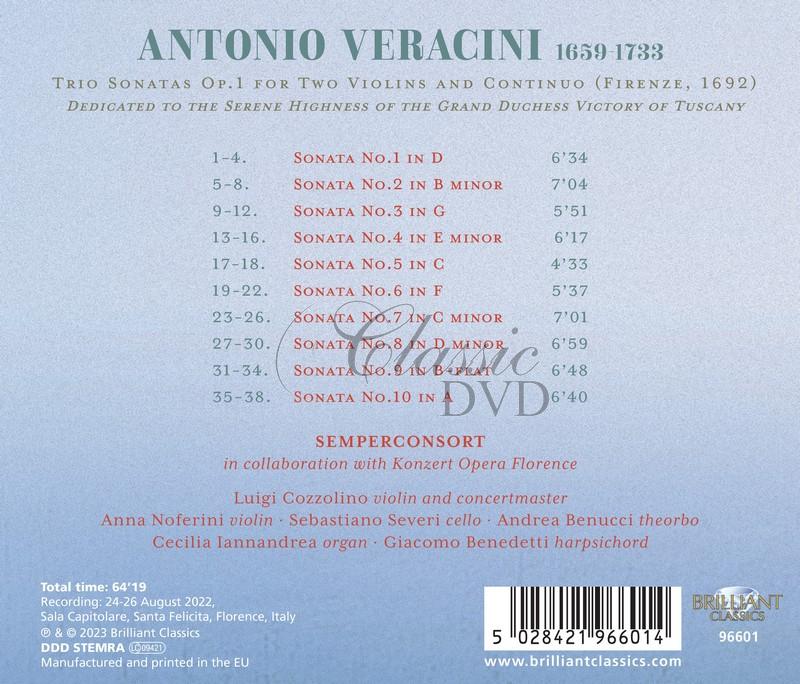 Veracini: Trio Sonatas Op.1 (CD)
