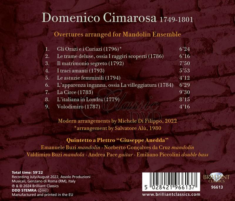 Domenico Cimarosa: Overtures arranged for Mandolin Ensemble (CD)