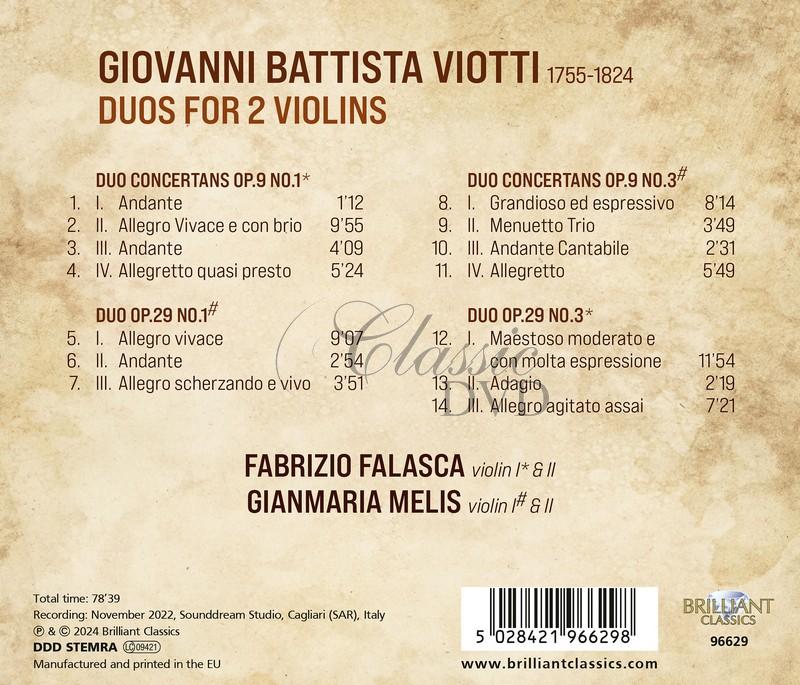 Giovanni Battista Viotti: Duos for 2 Violins (CD)