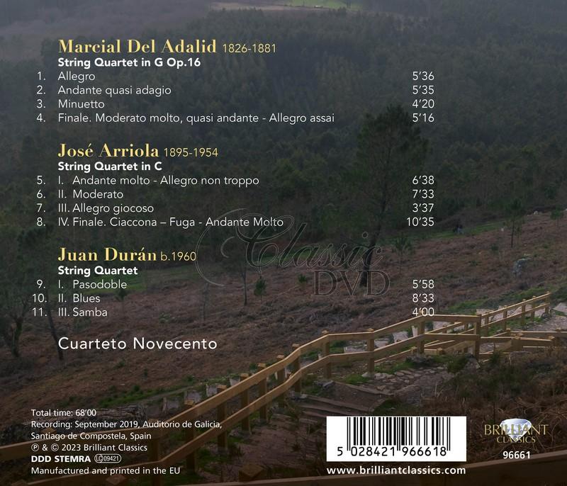 String Quartets by Del Adalid, Arriola, Durán (CD)