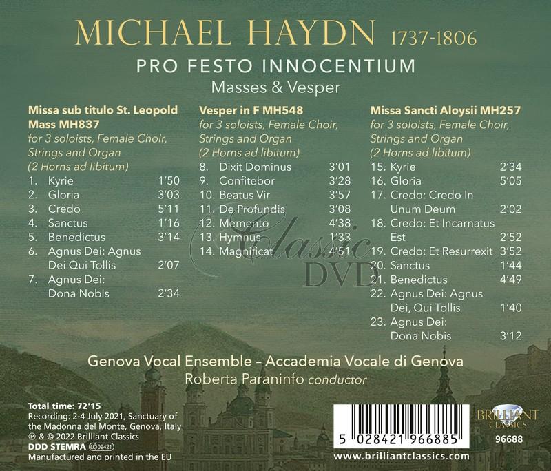 Michael Haydn: Pro Festo Innocentium, Masses & Vesper (CD)