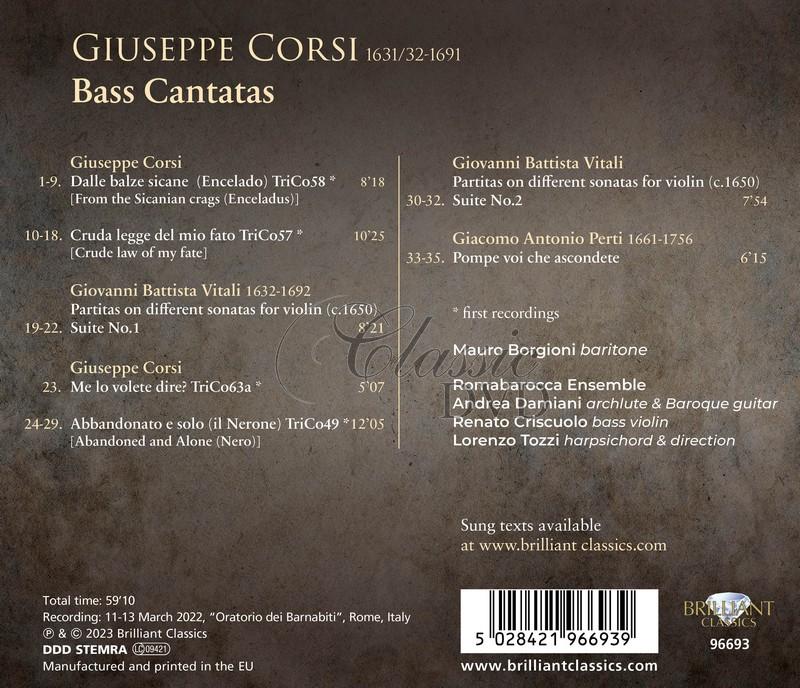 Giuseppe Corsi: Bass Cantatas (CD)
