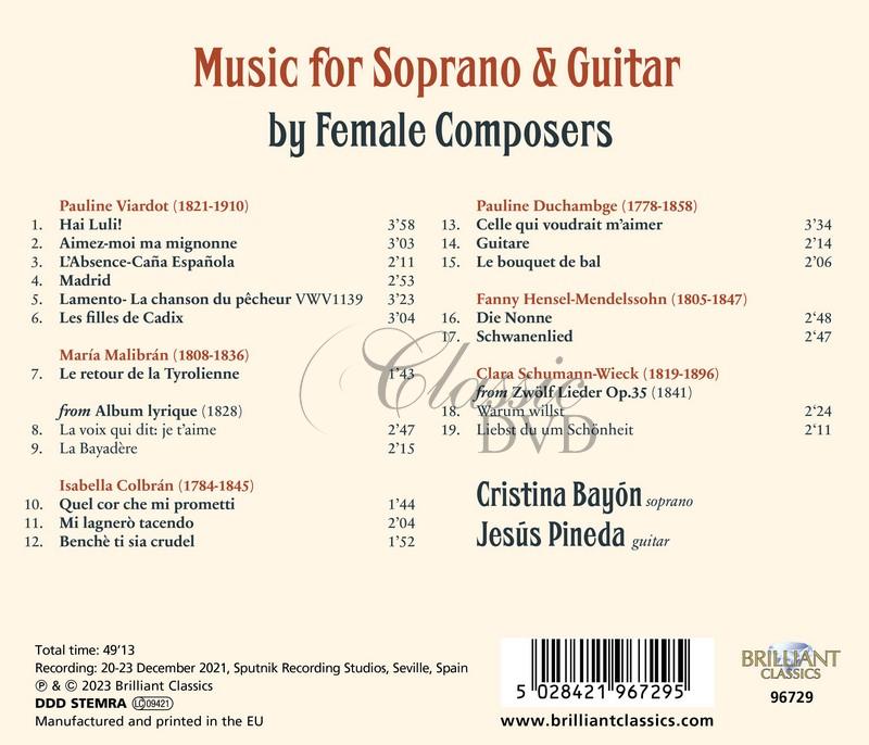 Music for Soprano & Guitar, by 19th Century Female Composers (CD)