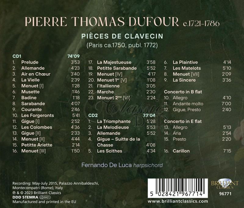 Pierre Thomas Dufour: Pièces de Clavecin (2CD)
