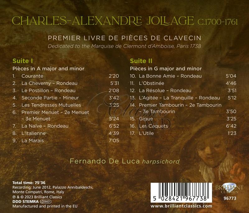 Jollage: Premier livre de Pièces de Clavecin (CD)