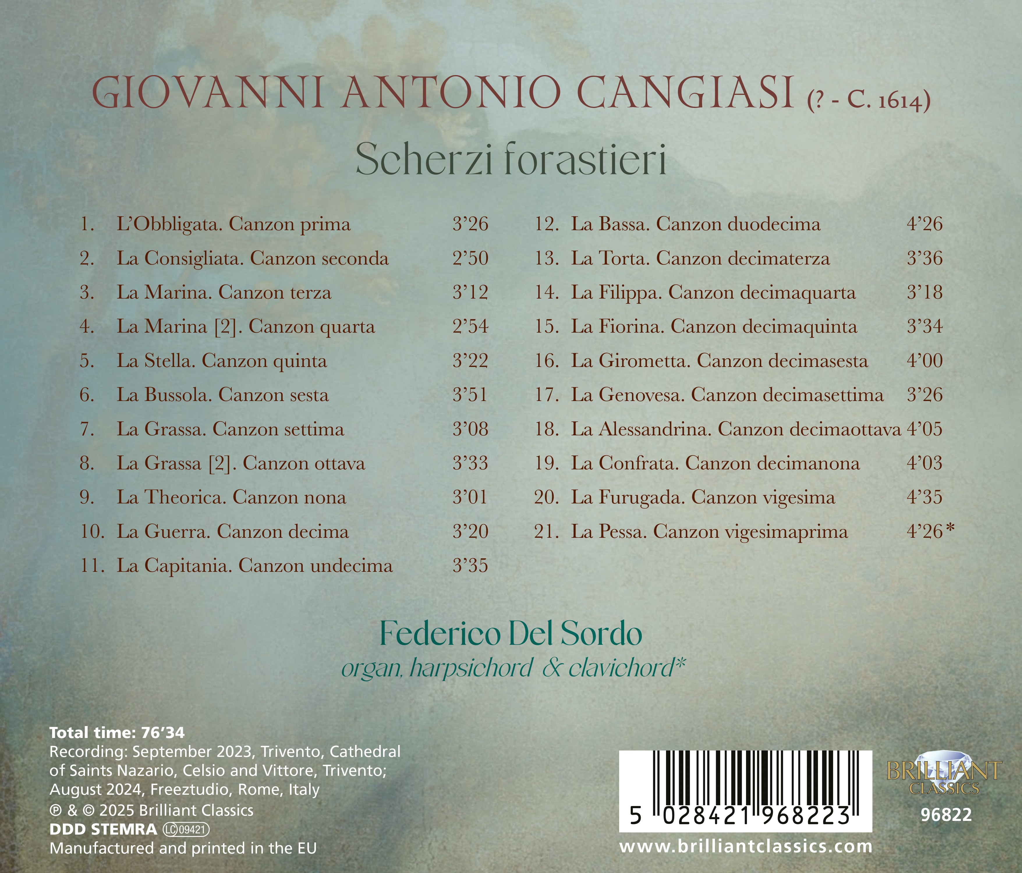 Giovanni Antonio Cangiasi: Scherzi forastieri (CD)