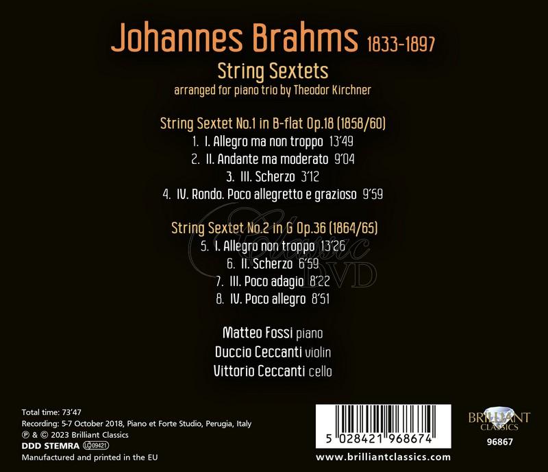 Brahms: String Sextets Op.18 & 36, transcription for Piano Trio by Theodor Kirchner (CD)