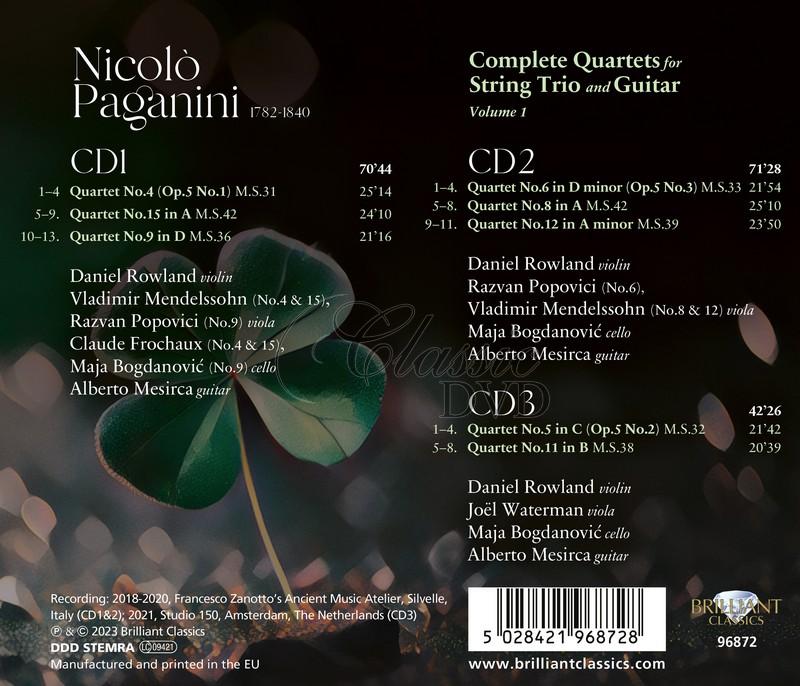 Paganini: Quartets for Guitar and String Trio (3CD)