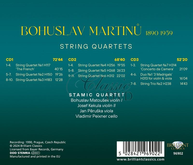 Bohuslav Martinů: String Quartets (3CD)