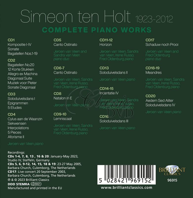 Simeon ten Holt: Complete Piano Works (20CD)