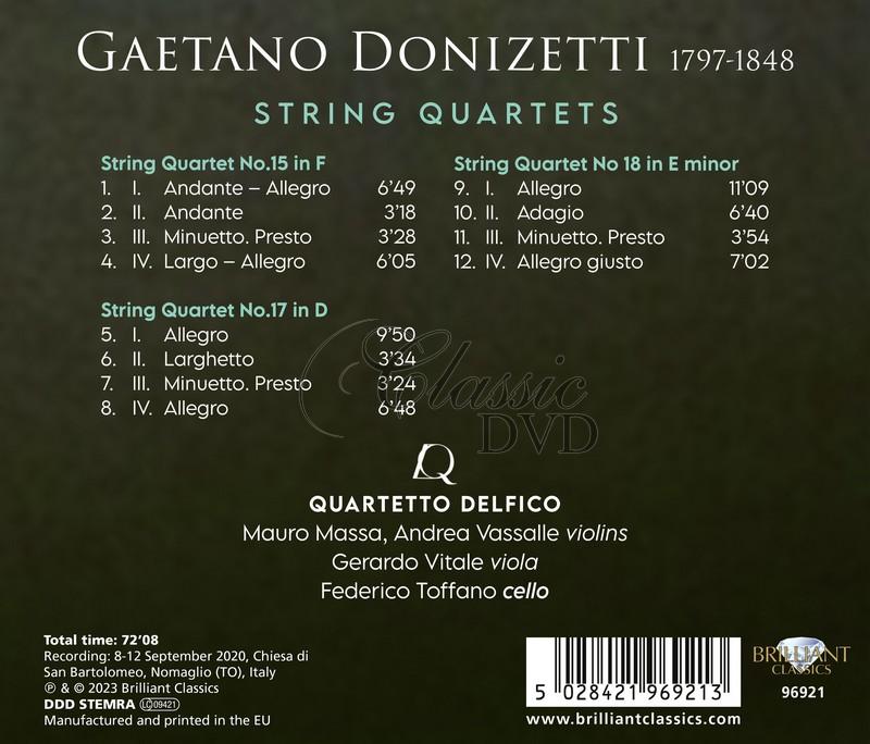 Donizetti: String Quartets 15, 17 & 18 (CD)