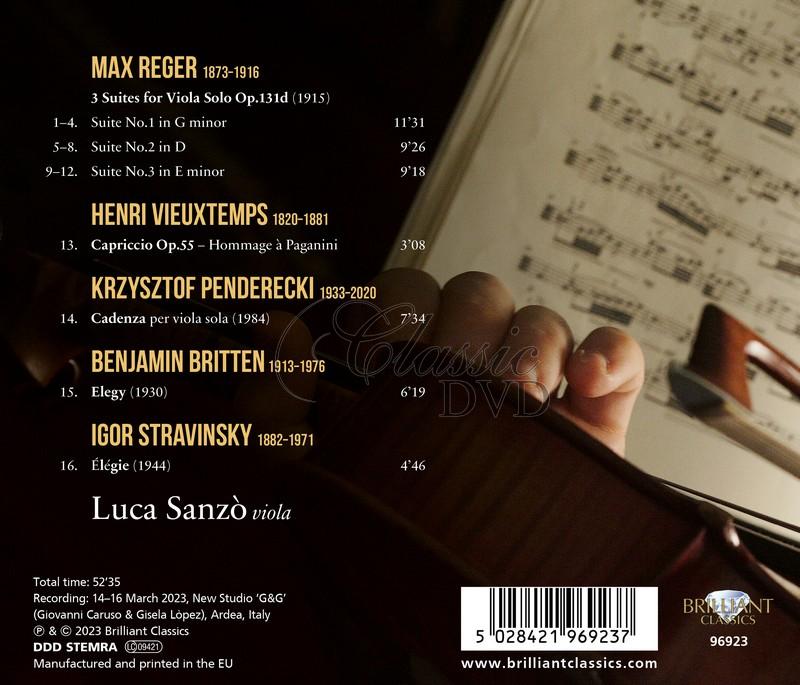 Max Reger: 3 Suites for Viola Solo (CD)