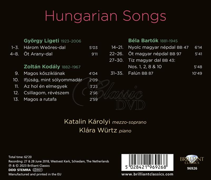 Hungarian Songs: Bartók, Kodály & Ligeti  (CD)