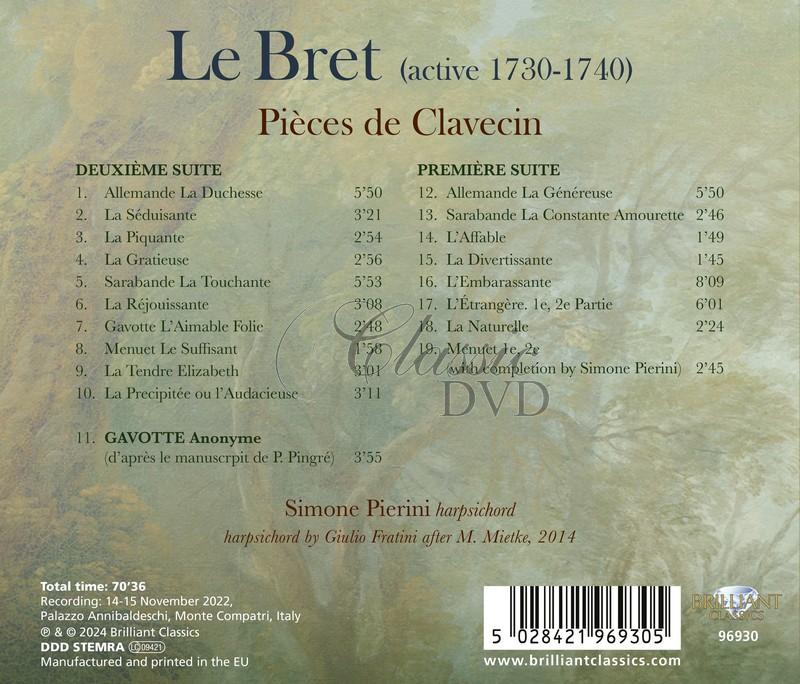Le Bret: Pièces de Clavecin (CD)