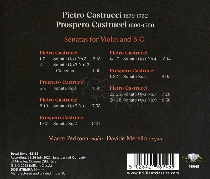 Pietro & Prospero Castrucci: Sonatas for Violin and B.C. (CD)