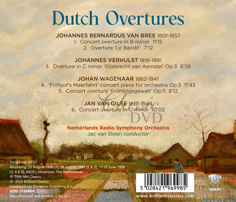 Dutch Overtures: Van Bree, Verhulst, Wagenaar, Van Gilse (CD)