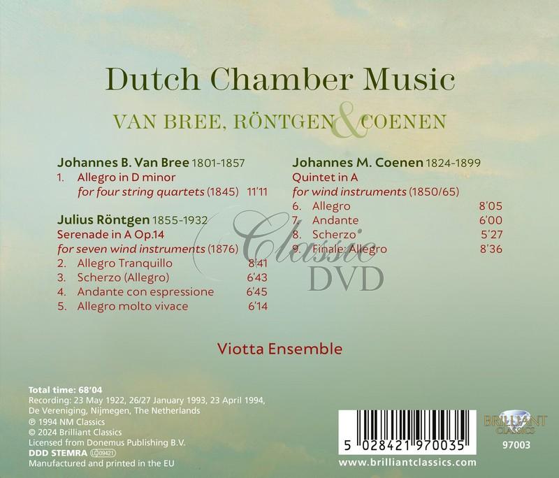 Dutch Chamber Music by Van Bree, Röntgen, Coenen (CD)