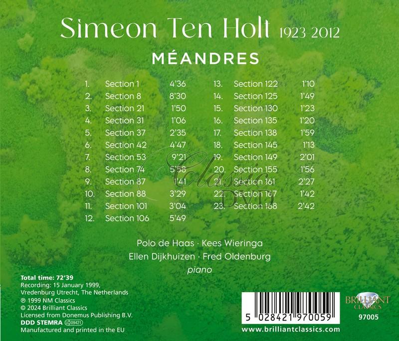 Simeon Ten Holt: Méandres (CD)
