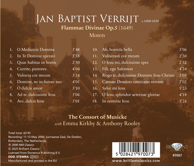 Verrijt: Flammae Divinae Op.5, Motets (CD)