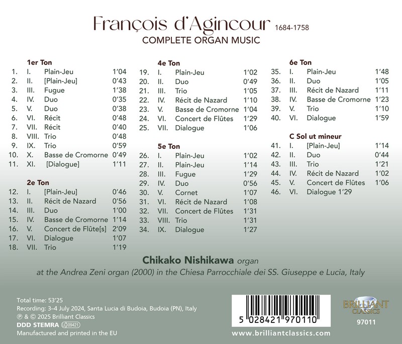 D'Agincour: Complete Organ Music (CD)