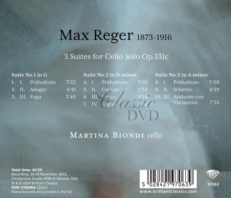 Max Reger: 3 Suites for Cello Solo  (CD)