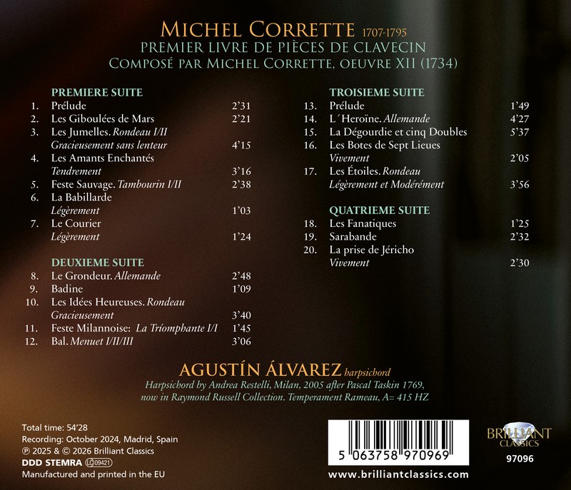 Corrette: Premier Livre de Pièces de Clavecin  (CD)
