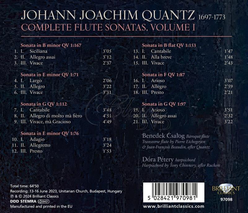 Johann Joachim Quantz: Complete Flute Sonatas, volume 1 (CD)