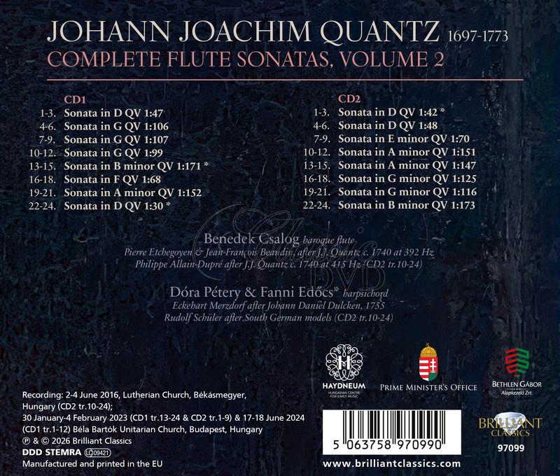 Quantz: Complete Flute Sonatas, Volume II (2CD)