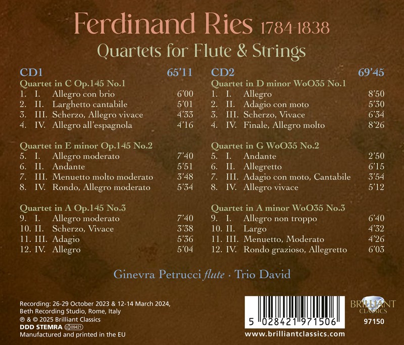 Ries: Quartets for Flute & Strings (2CD)