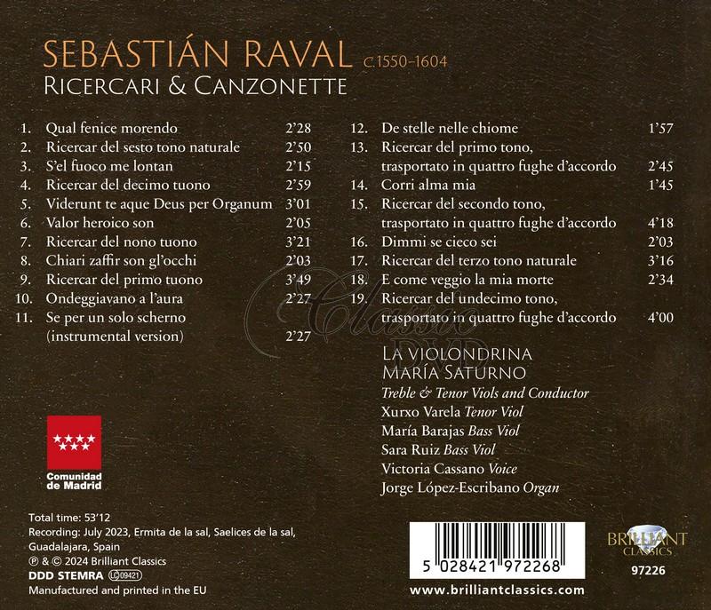 Sebastián Raval: Ricercari & Canzonette (CD)