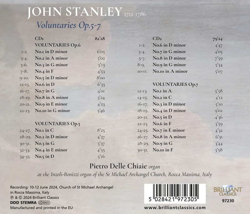 Stanley: Voluntaries Op.5-7 (2CD)