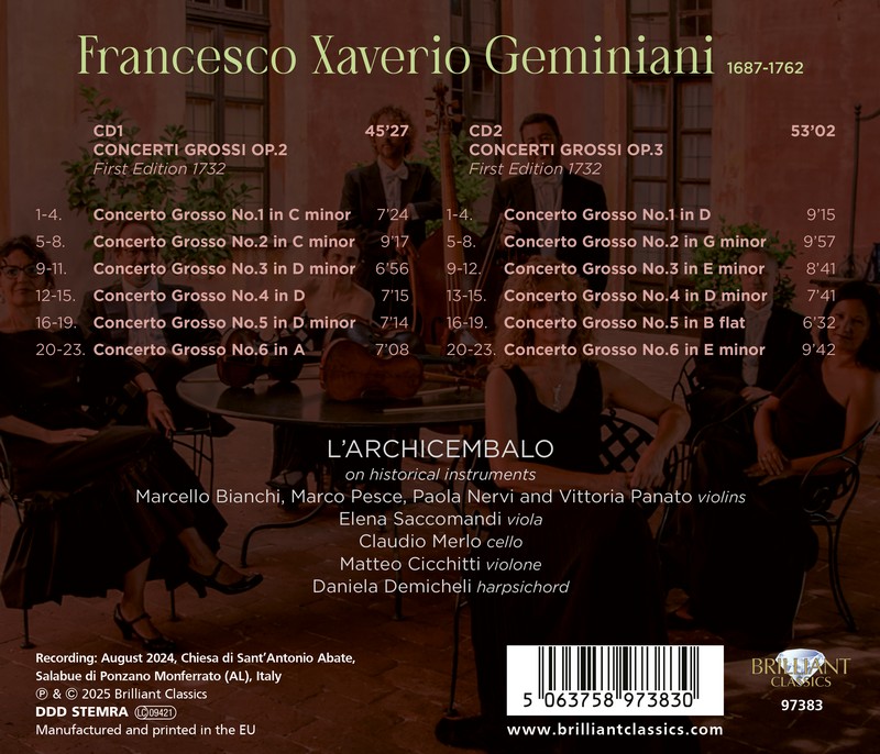 Geminiani: Concerti Grossi Op.2 & 3 (2CD)