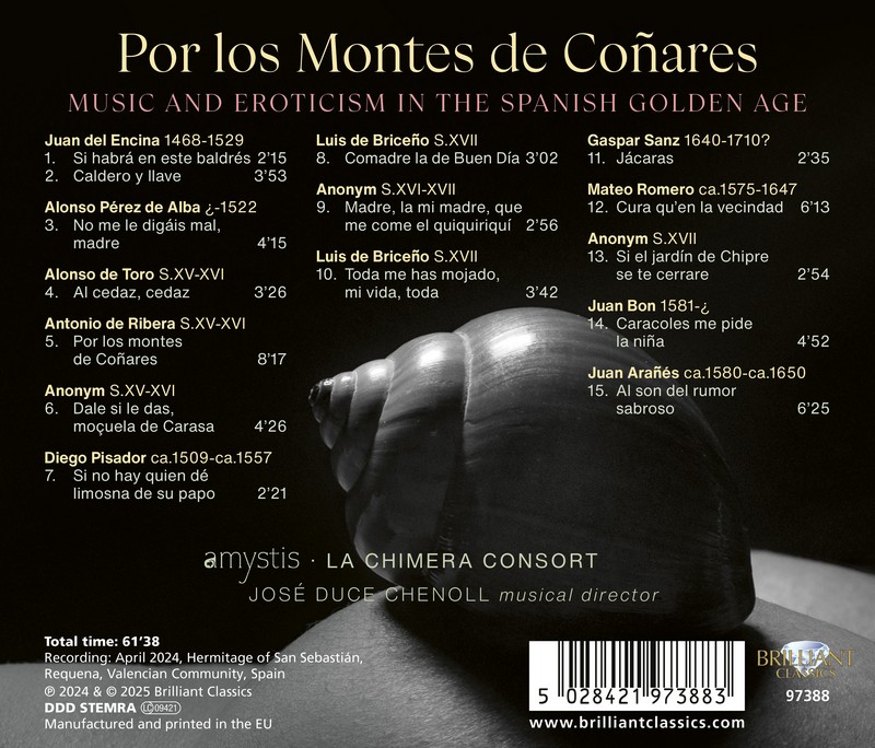 Por los montes de coñares, Music and Erotism in the Spanish Golden Age (CD)