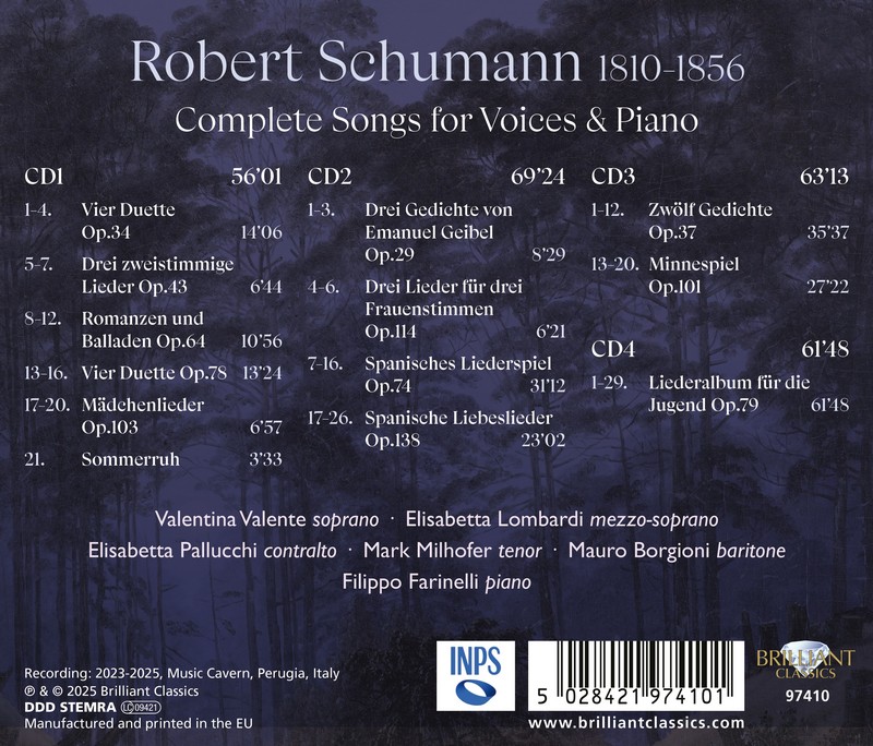 Schumann: Complete Songs for Voices & Piano (4CD)
