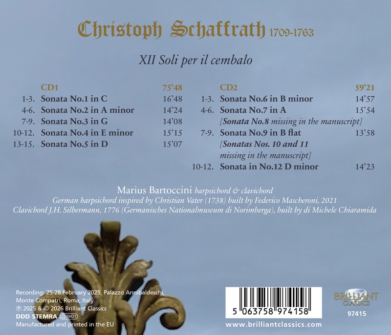 Schaffrath: XII Soli per il Cembalo (2CD)