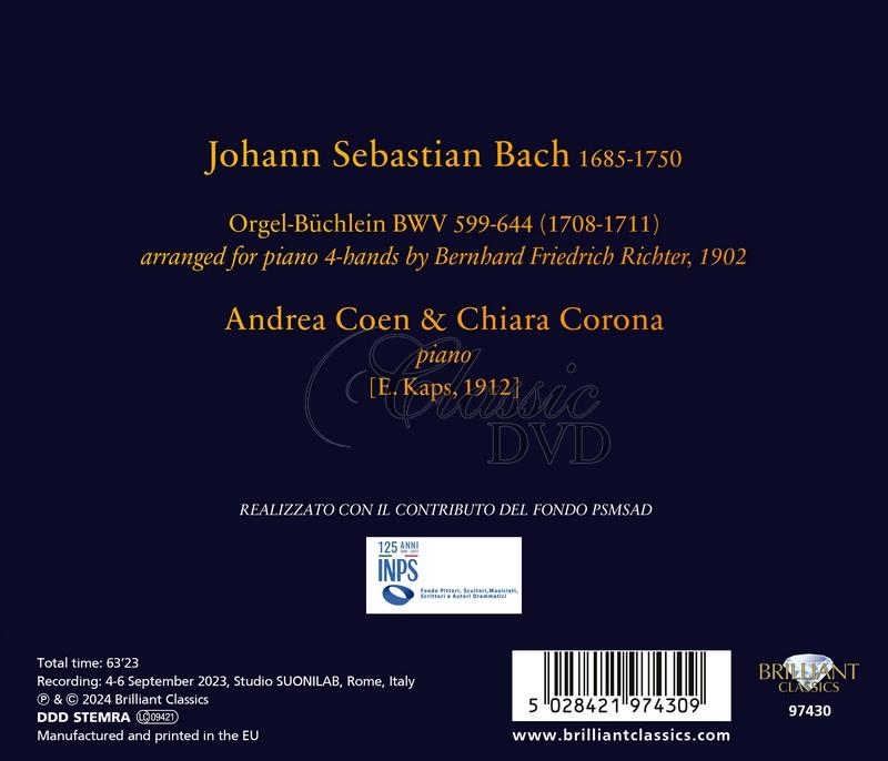 J.S. Bach: Orgelbüchlein arranged for piano 4-hands by Bernhard Friedrich Richter (CD)