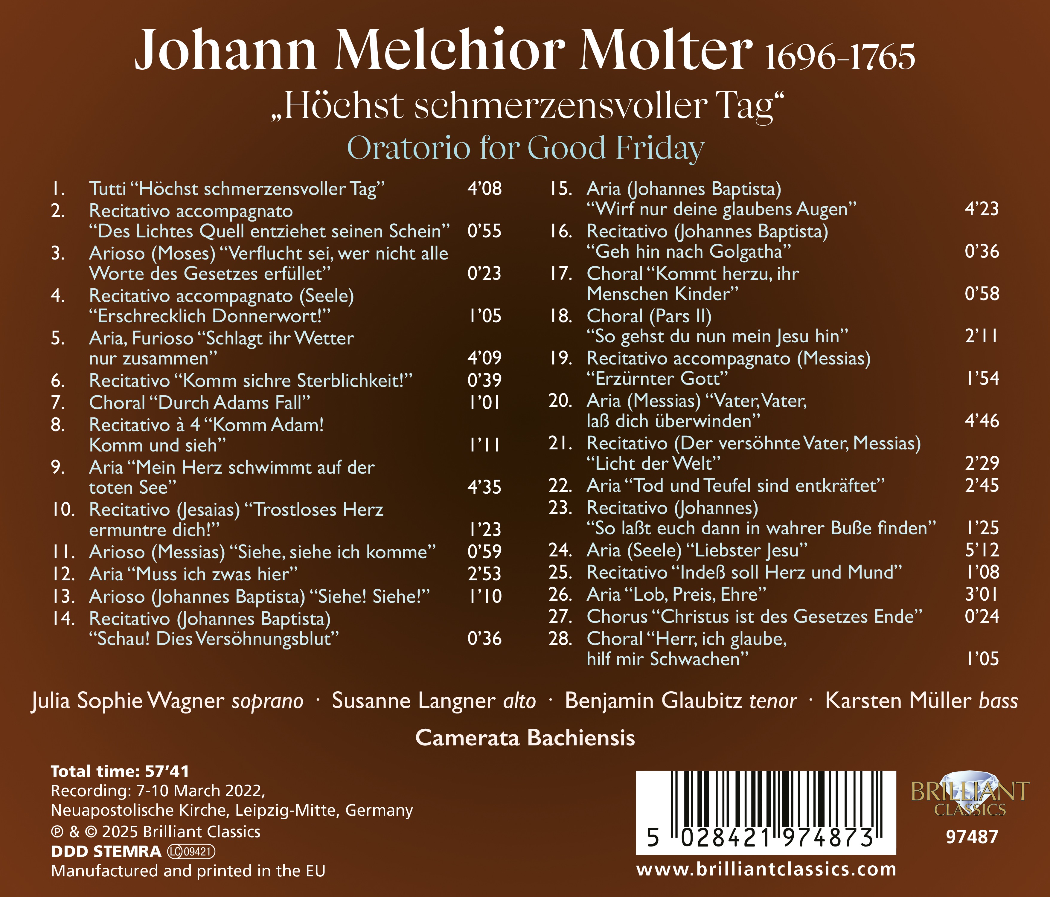 Molter: Oratorio "Höchst schmerzensvoller Tag" (CD)