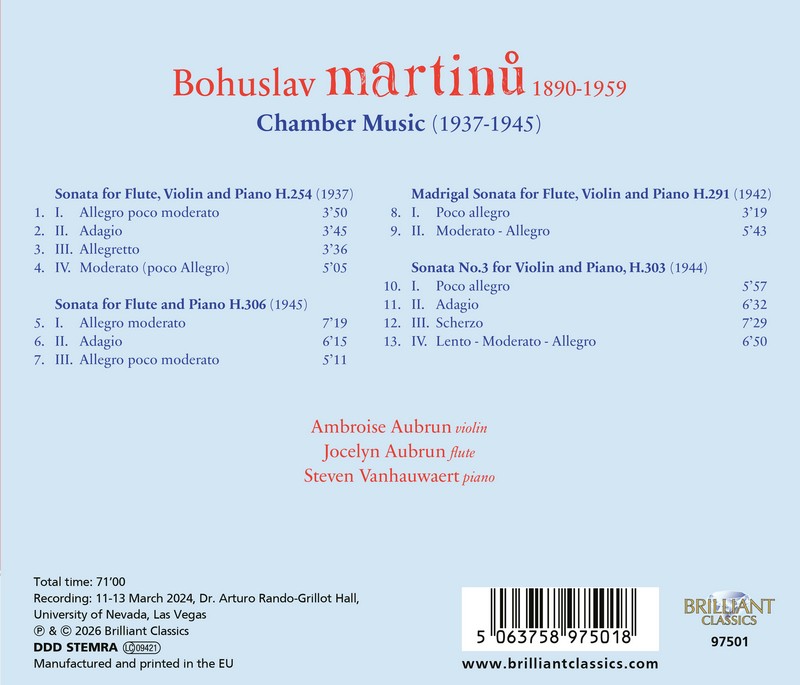 Martinů: Chamber Music 1937-1945 (CD)