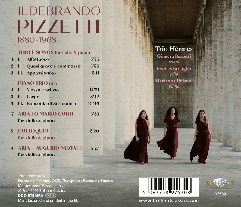 Pizzetti: Piano Trio, Works for Violin, Cello & Piano (CD)