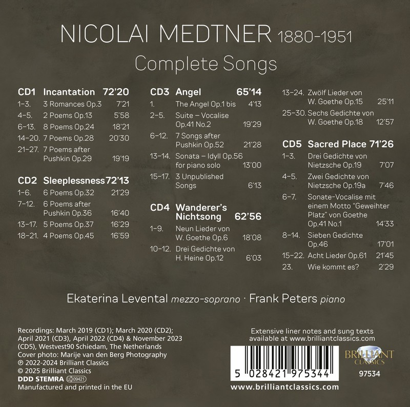 Medtner: Complete Songs (5CD)