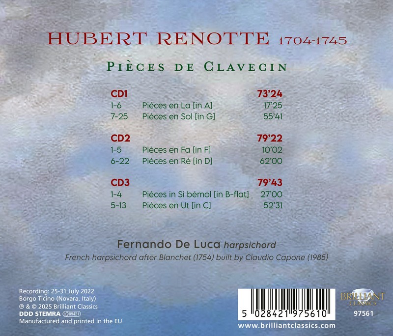Renotte: Pièces de Clavecin (3CD)